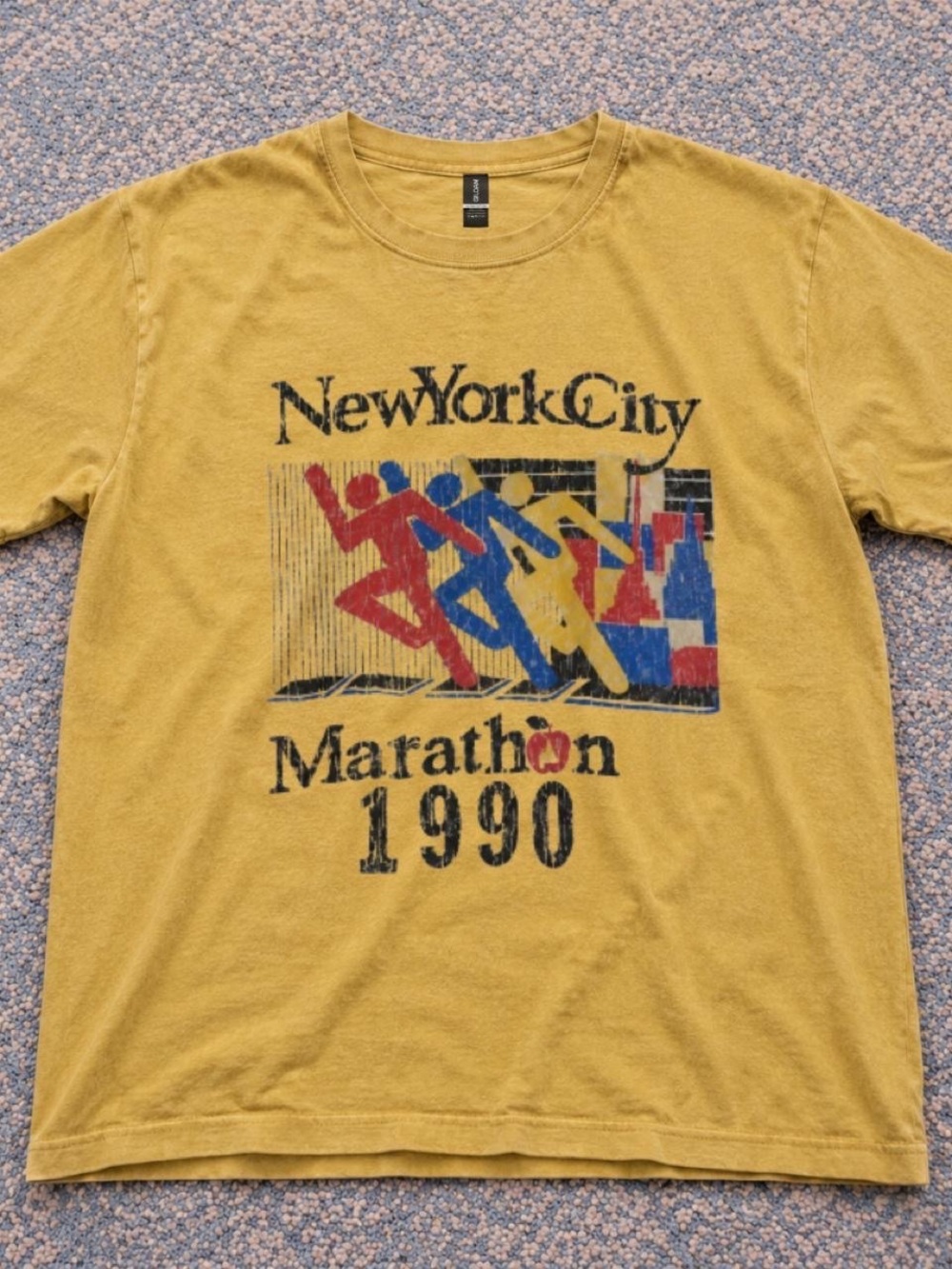 Gildan Yellow New York City Marathon Graphic Tee